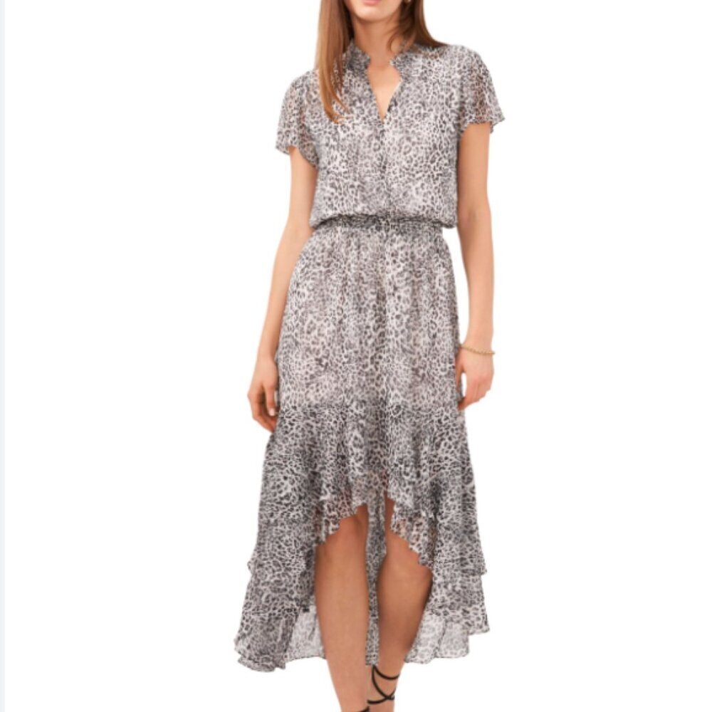 NWT 1. STATE Short Sleeve High Low Maxi Dress